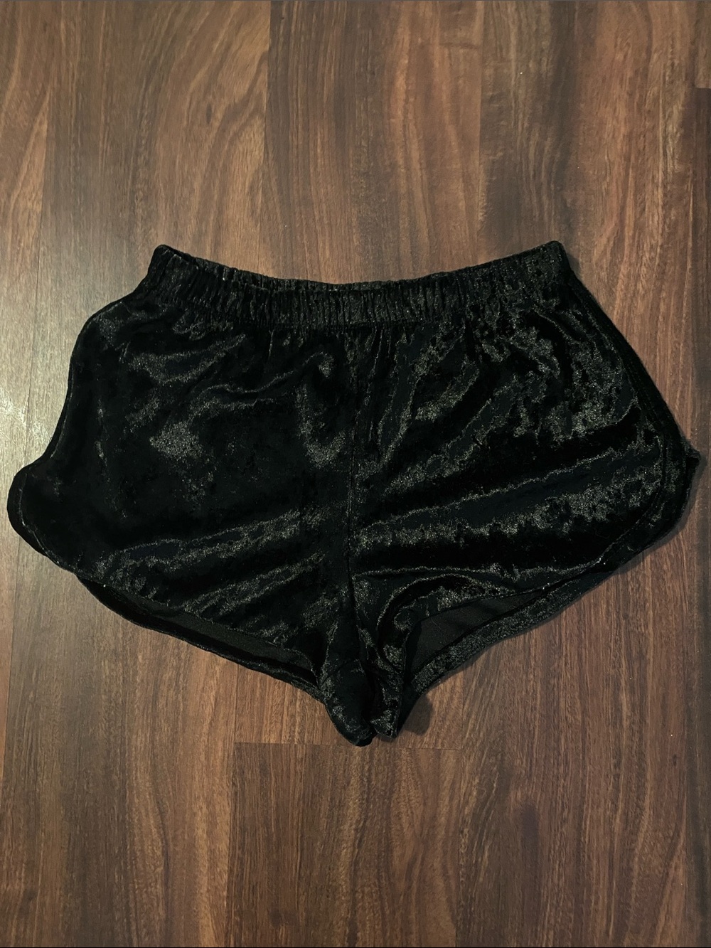 Heart & Hips Black Velvet Athletic Shorts